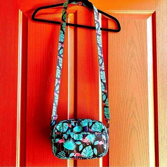 NEW LUG PINK & BLACK FLAMINGO CROSSBODY BAG - Picture 13 of 16